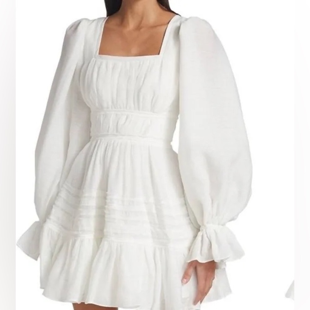 White AJE dress Ruffled balloon sleeve